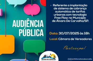 Audiência Pública em Álvaro de Carvalho discute implantação de sistema Free Flow para cobrança de tarifas urbanas